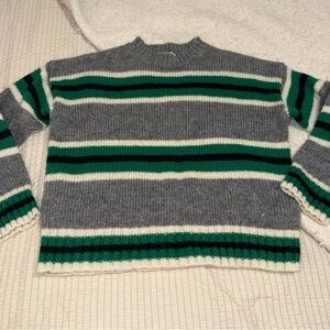 Urban Outfitters Grey Green Vintage Striped Wool Blend Sweater small